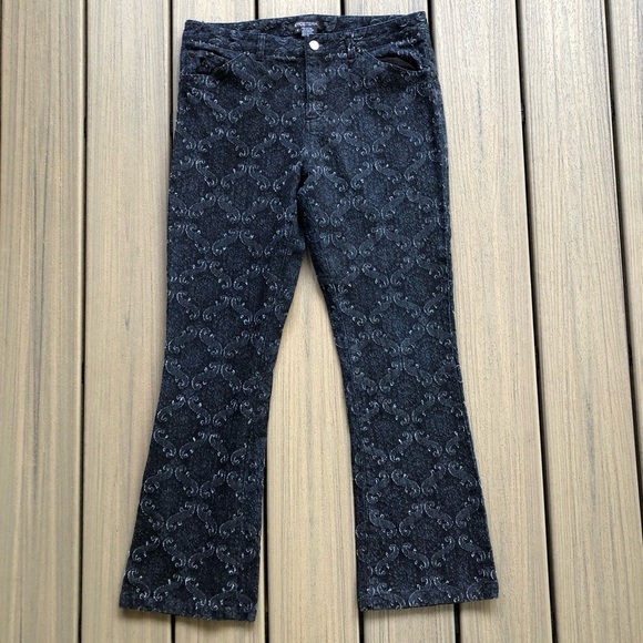 Etcetera Denim - Etcetera Embossed Black Flare 5 Pocket Jeans Size 8